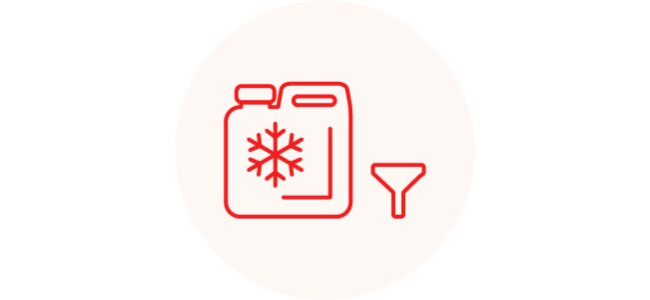 Reposição do líquido de refrigeração